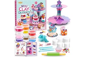Drama Planet Craft Kits for Kids, Make Your Own Mini Desserts with Air Dry Clay, Create & Display Clay Creations, Art Activities, Great Gifts for Girls