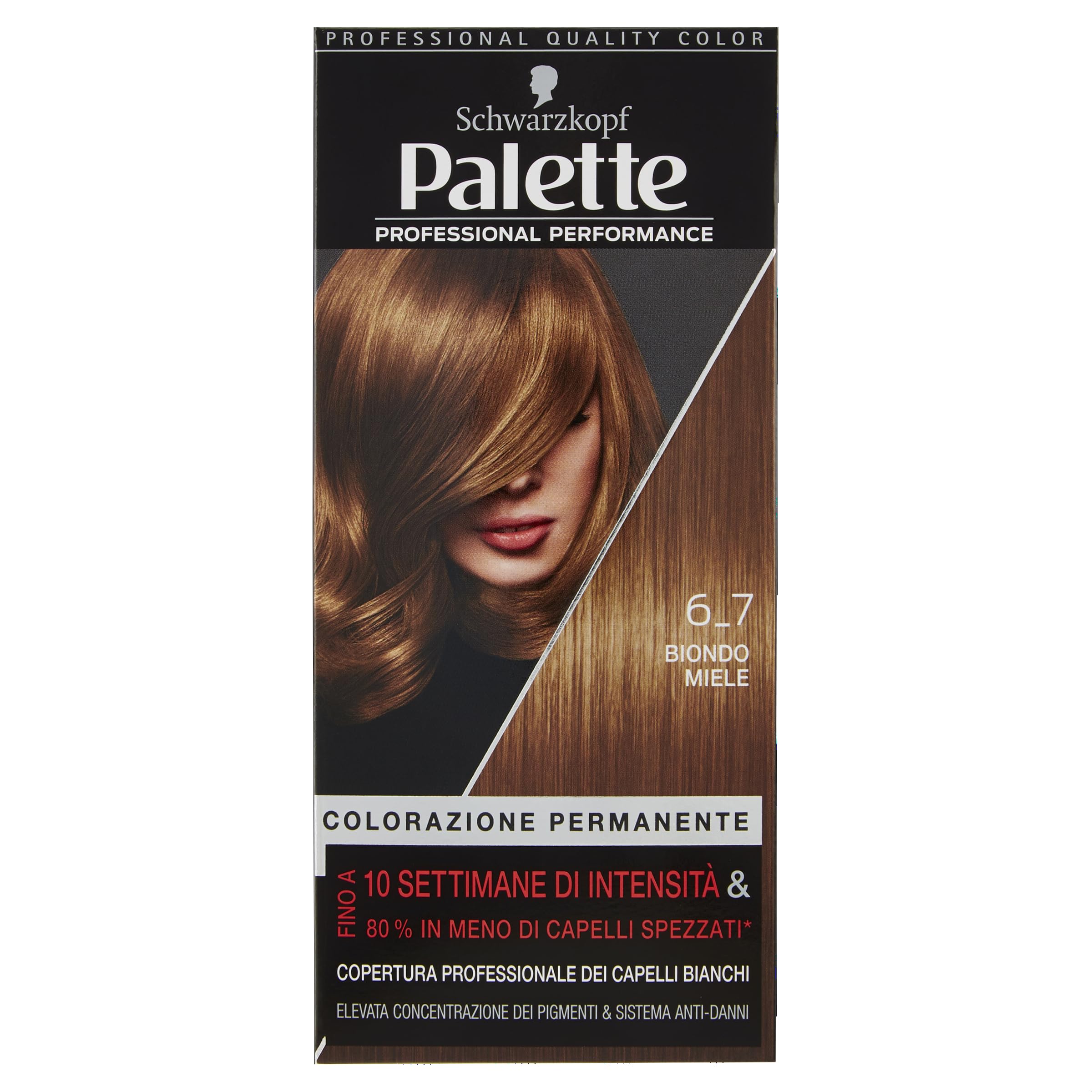 Schwarzkopf Professional Performance palette, Colorazione permanent by Capelli, Tinta per Capelli, Copertura dei Capelli Bianchi, Tonalità 6-7 Biondo Miele