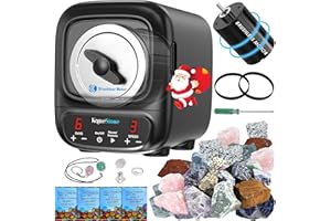 KomeStone K2 Elite Professional Rock Tumbler Kit, Ultra Quiet & Cutting Edge Brushless Motor Rock Polisher for Adults & Rock Collector, Noise-Reduction, Extra Large 3 Lbs Barrel, STEM Gift for All Age
