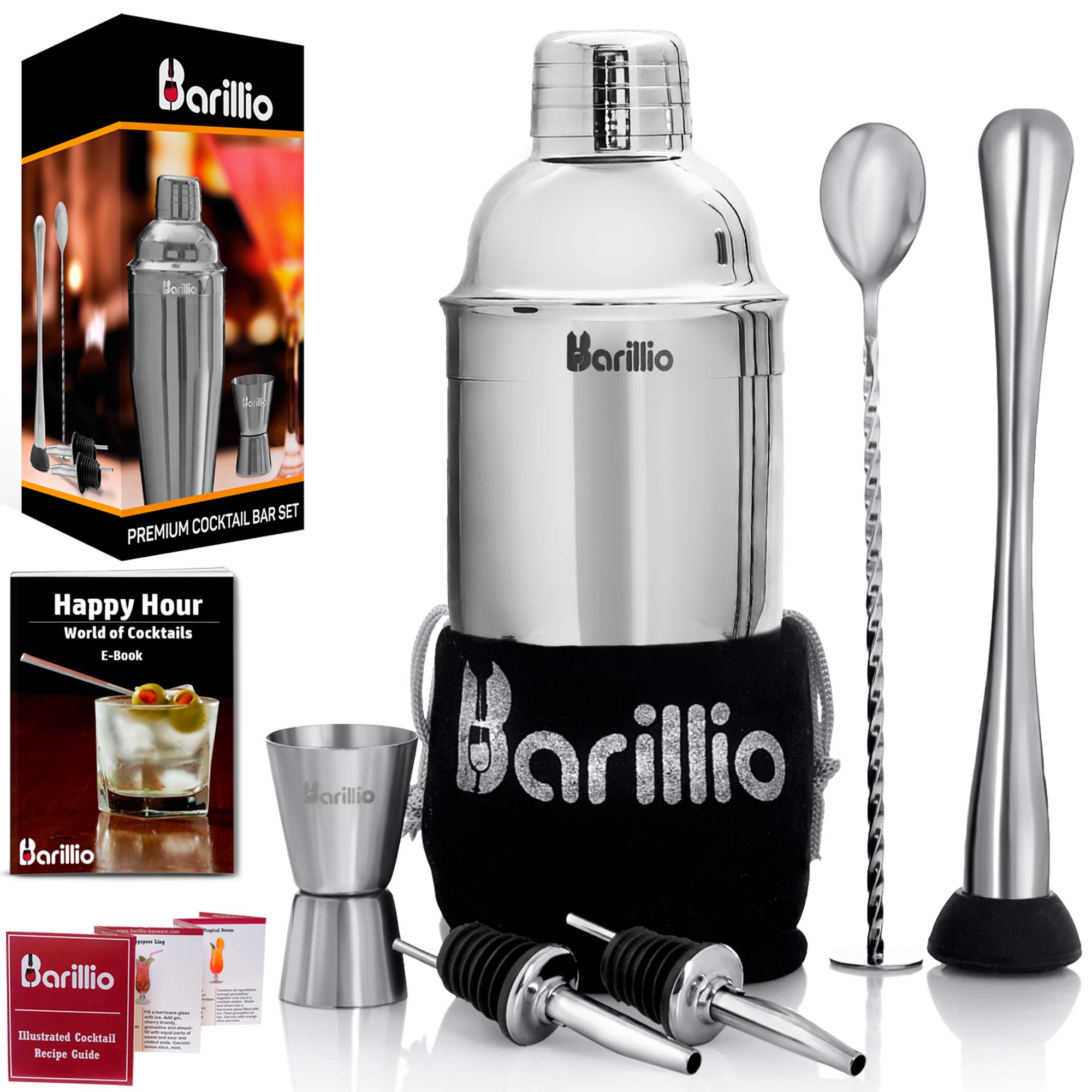 Buy barillio Elite Cocktail Shaker Set Bartender Kit 24 oz Stainless