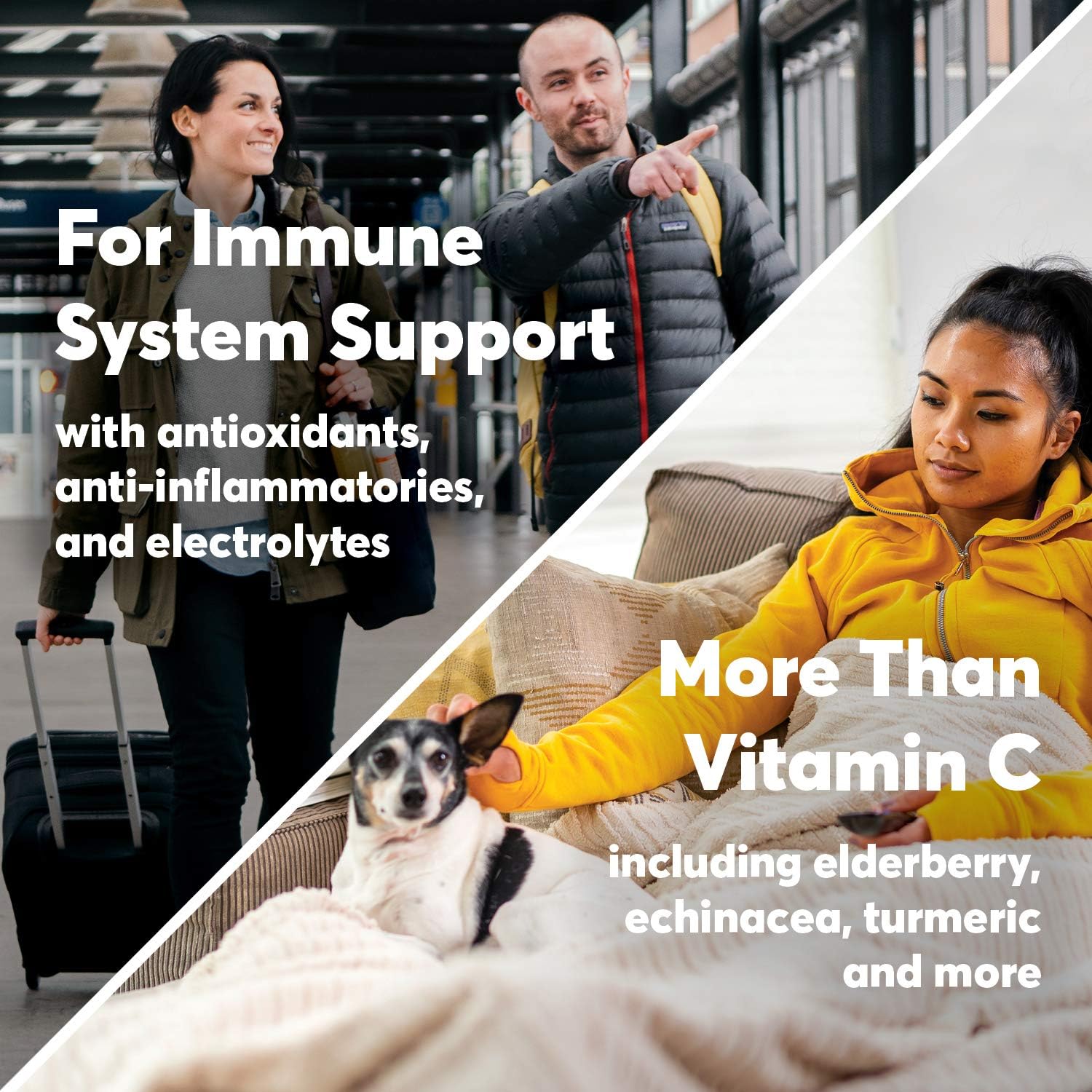 Nuun Immunity: Immune Support Hydration Supplement, Electrolytes, Antioxidants, Vitamin C, Zinc, Turmeric, Elderberry, Ginger, Echinacea - Blueberry Tangerine + Orange Citrus - 4 Tubes (40 Servings): Health & Personal Care