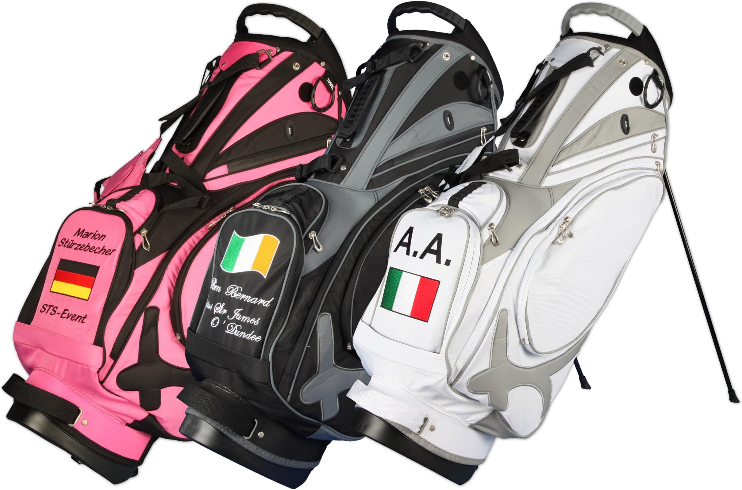 Kellermann Golf Muirfield Stand Bag custom embroidered with flag/name available in 3 colours