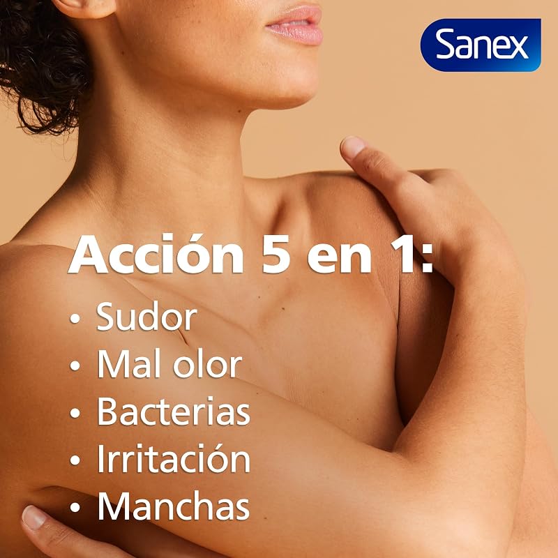 Sanex Dermo+ Desodorizante Proteção Total Antitranspirante Roll-On 72 Horas {50ml} - proteção eficaz contra o suor e mau odor - dermatologicamente testado - contém 0% de álcool* - 5 em 1 ação