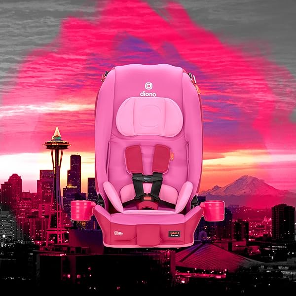DIONO RADIAN 3R, ALL-IN-ONE CONVERTIBLE CAR SEAT, REAR AND FORWARD FACING, 10 YEARS 1 CAR SEAT, SLIM FIT 3 ACROSS, PINK COTTON CANDY