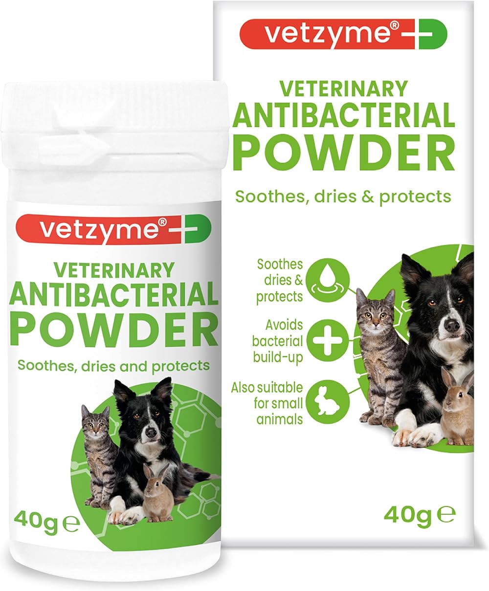 Vetzyme Veterinary Antibacterial Powder for Dogs Cats Small Pets 40g