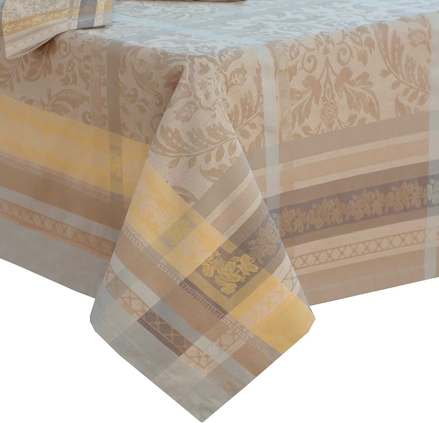 Best round table cloth damask stripe