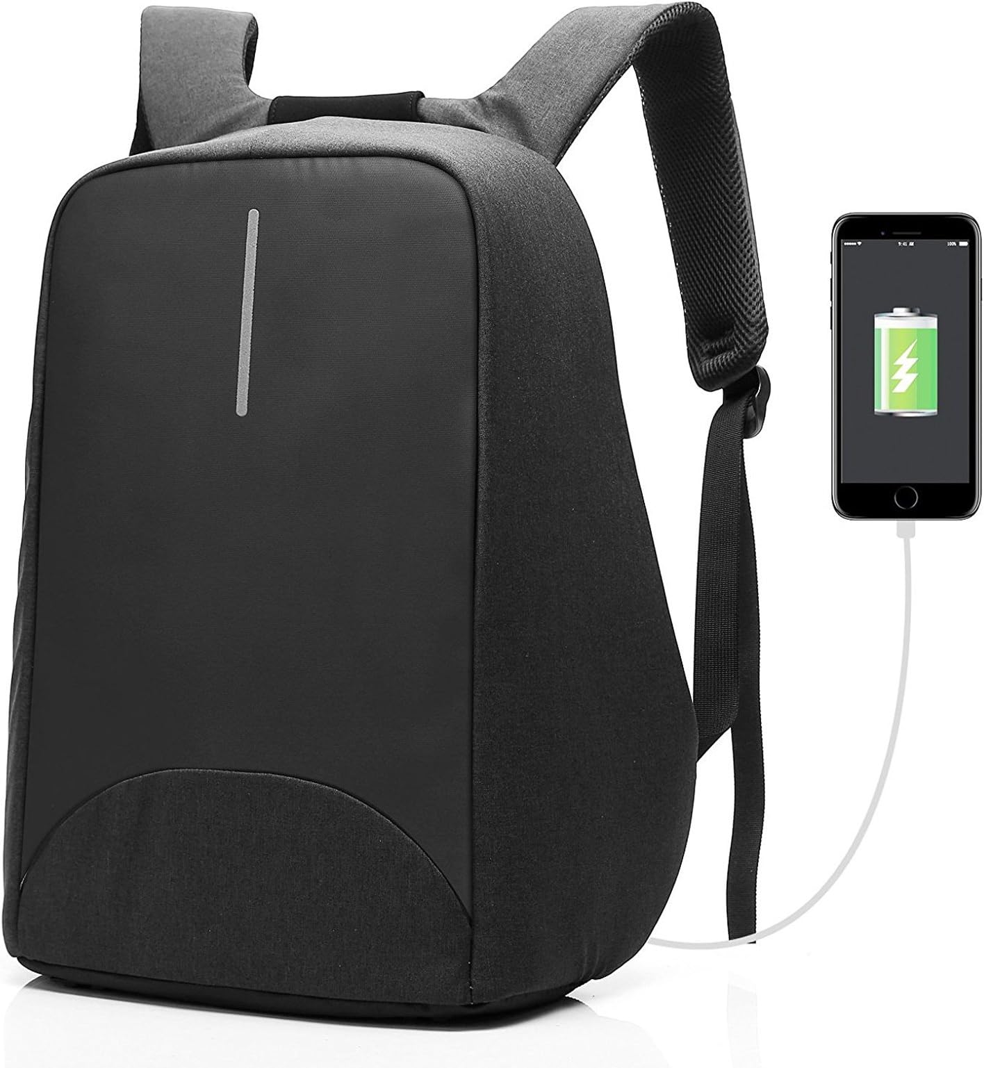 DMG CoolBELL Anti-Theft Light-Weight Black Laptop Backpack with USB Charging Port