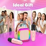 Dislocati Karaoke Machine 2 Microphones Bluetooth Speaker Kids Gift 3-12 view 6