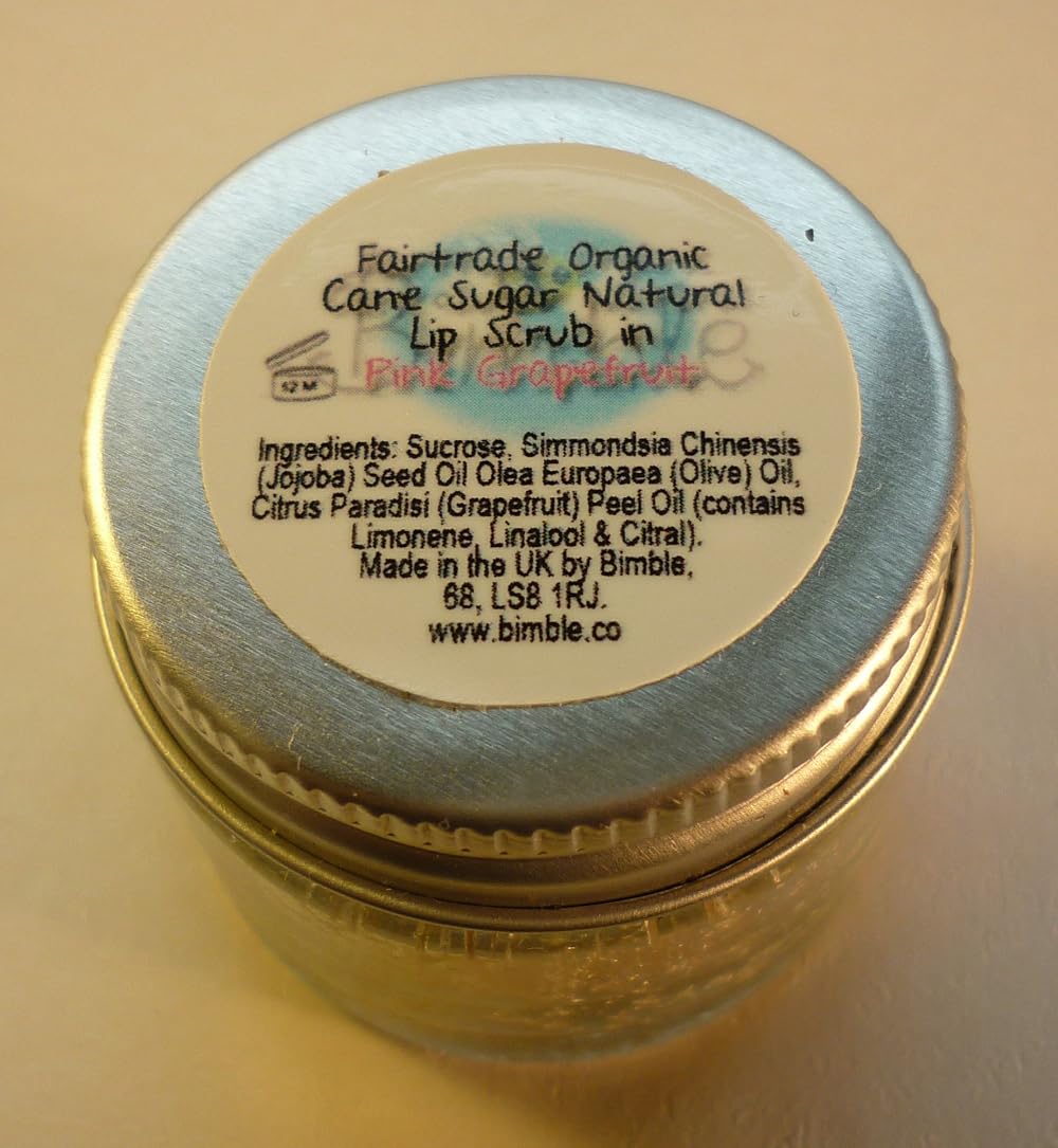 Bimble Organic Raw Cane Sugar Natural Lip Scrub 25g Pink Grapefruit Flavour