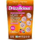 Drizzilicious Mini Flavored Rice Cakes Very Berry - Rice Crisps, Healthy Snack for Adults and Kids, Vegan, Gluten Free Snack, Allergen Free, Only 90 Calories Per 21 Pieces - 4 oz (Pack of 1)