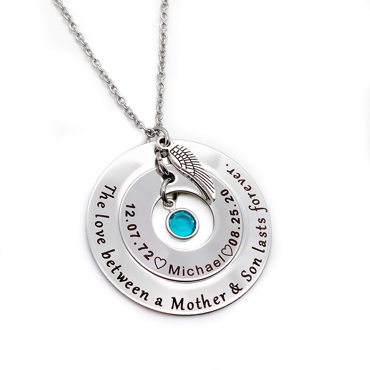 Personalized Loss of a Son Memorial Necklace