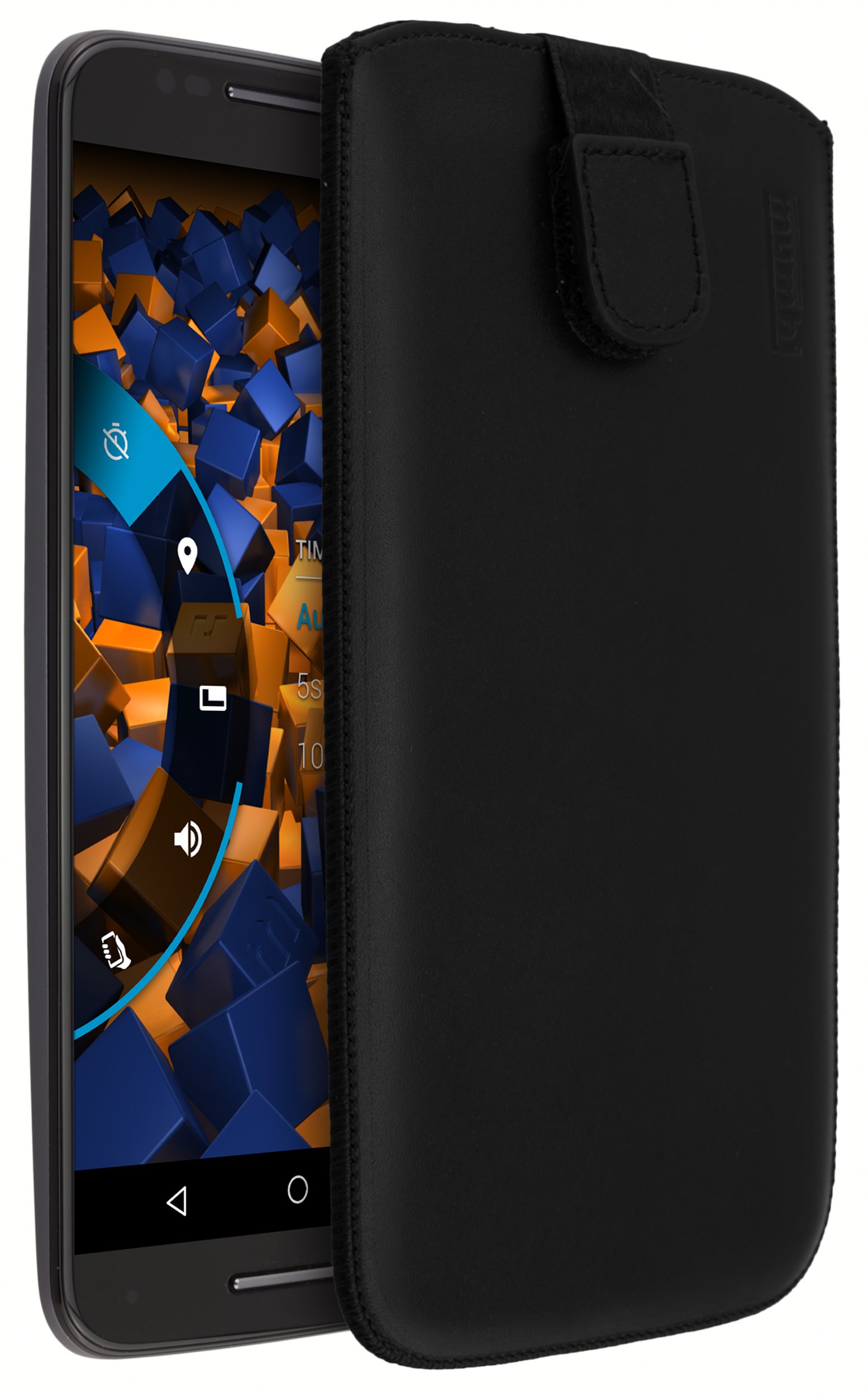 mumbi Genuine Leather Case Compatible with Motorola Moto X Style Black