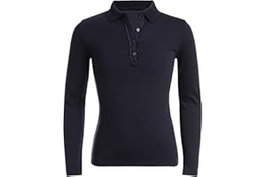 Nautica Girls Plus Size' School Uniform Long Sleeve Polo Shirt, Button Closure, Comfortable & Breathable Fabric