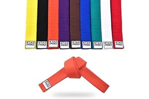 Starpro Martial Arts Grading Belt| 7 Stitch Cotton | 9 Colours | Lightweight Design for Karate Judo Taekwondo Training and Co