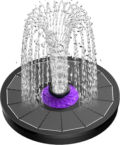 SZMP Solar Fountain with Glass Panel 7 Nozzles 3.5W Bird Bath Pump