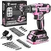 Power Drill Cordless: DEKOPRO'S Pink Cordless Drill 20V Electric Power Drill Set Tool for Women Drills with Battery and Charger 20 Volt Drills Driver Kit