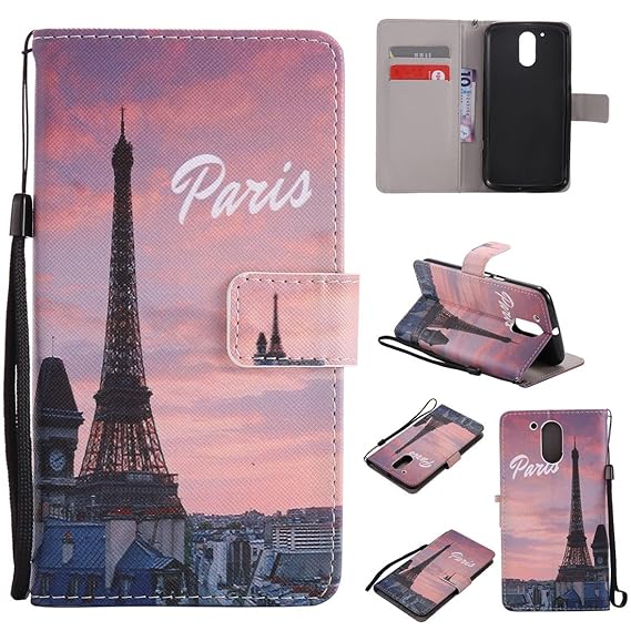 Nancen Compatible with Handyhülle Motorola Moto G4 / G4 Plus (5,5 Zoll) Hülle/Handyhülle, Painted PU Leder Tasche Schutzhülle