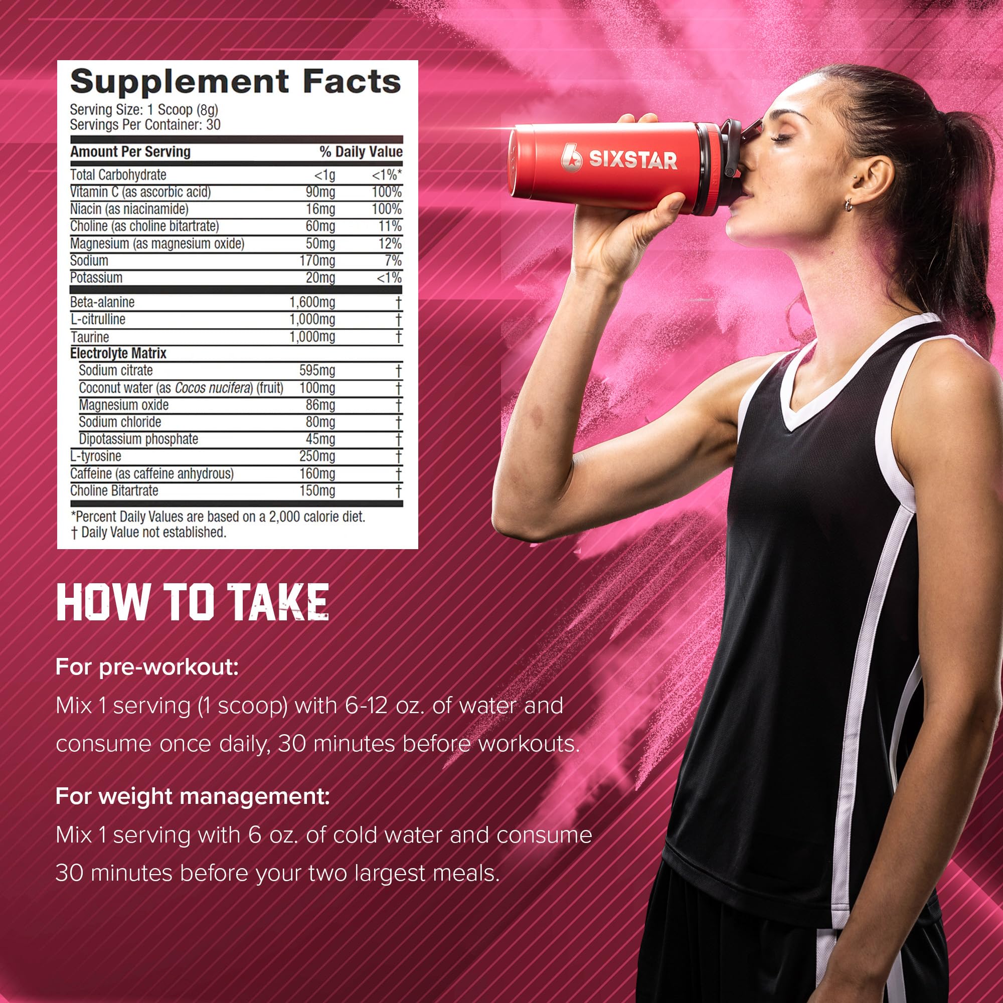 Six Star Pre-Workout Explosion, Watermelon (30 Servings) - Preworkout Energy Powder Supplement for Men & Women - Pre Workout Drink Mix with Creatine & Beta Alanine - Sports Nutrition Products