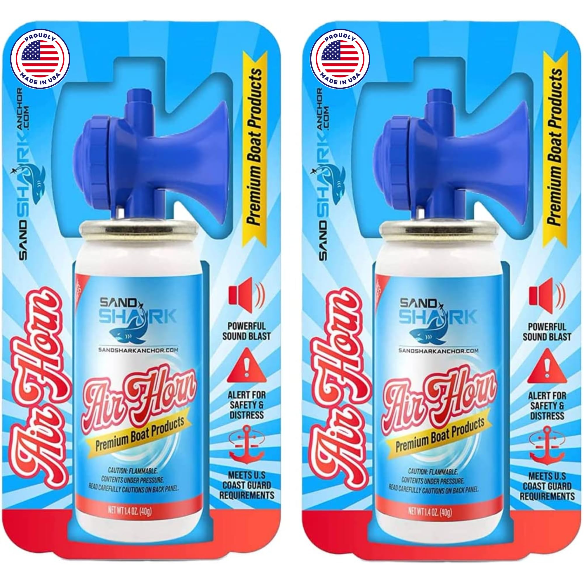 Boat Air Horn For Safety: 1.4oz 115dB Loud Bear Horn, Heard Up To 1/2