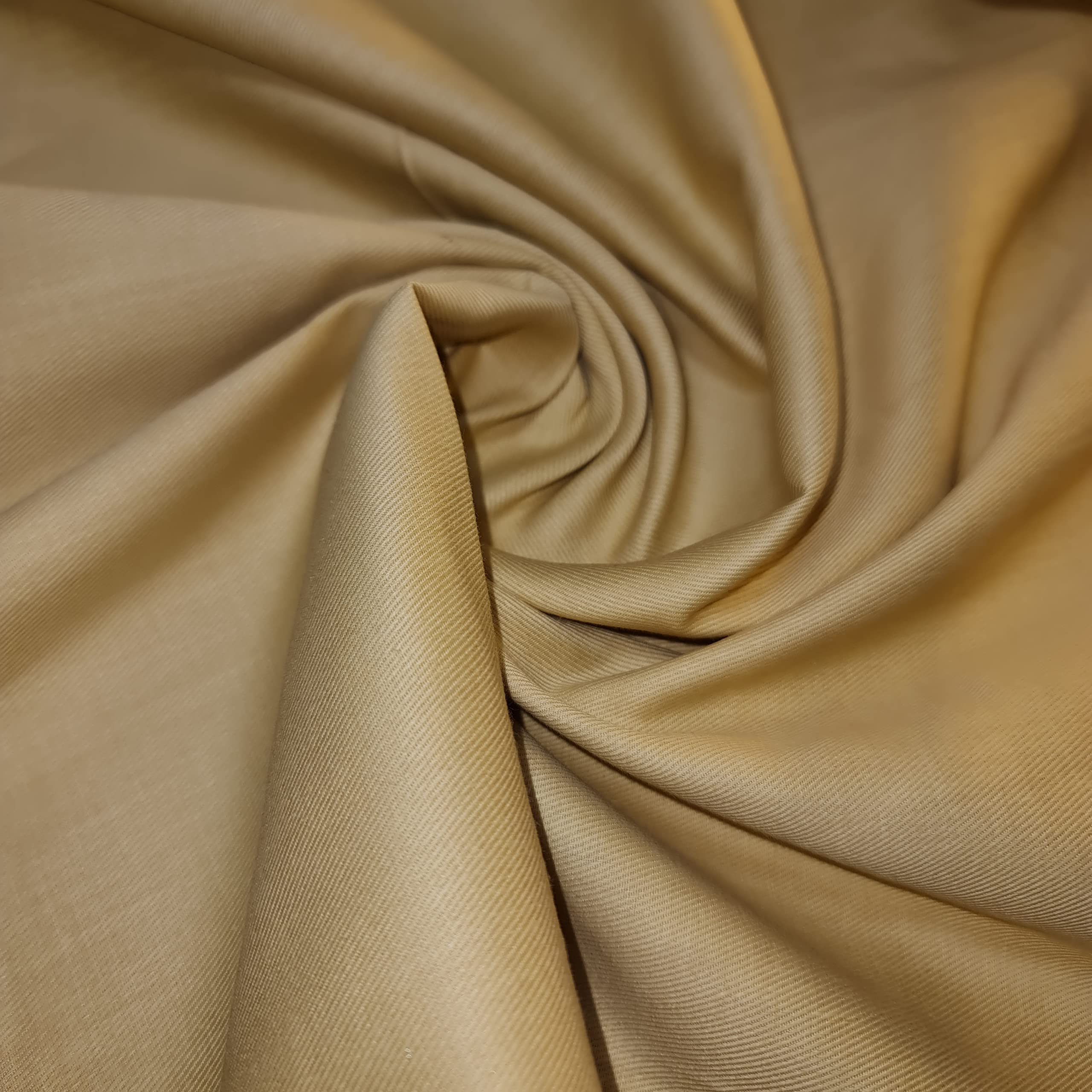 Plain Thick Cotton Drill Workwear Twill Fabric *Soft* Quality 58" by Meter -Ar (1 Meter, Beige)