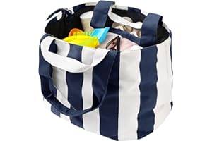Bagelite 22'' 50L Large Beach Bag, Extra Large Tote Bag for Women, Oversized Tote Bag, Overnight Bags for Travel Blue White