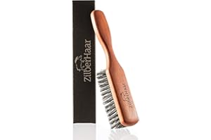 ZilberHaar Regular Beard Brush - Soft Boar Bristles - Beard grooming brush for men - Straightens and Promotes beard growth - Works with Beard Oils and Balms - Essential for beard care kits