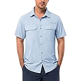 33,000ft Men's UPF 50+ UV Short Sleeve Hiking Fishing Shirt Quick Dry Cooling PFG Sun Protection Shirt for Travel Safari