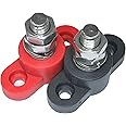 Positive Insulated Battery Power Junction Post Block 3/8 Lug X 16 Thread (Red & Black Set) Stainless Steel Stud