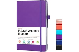 LORTARL Password Book with Alphabetical Tabs - Internet Address & Password Keeper Logbook, Hardcover Password Notebook for Password Organization