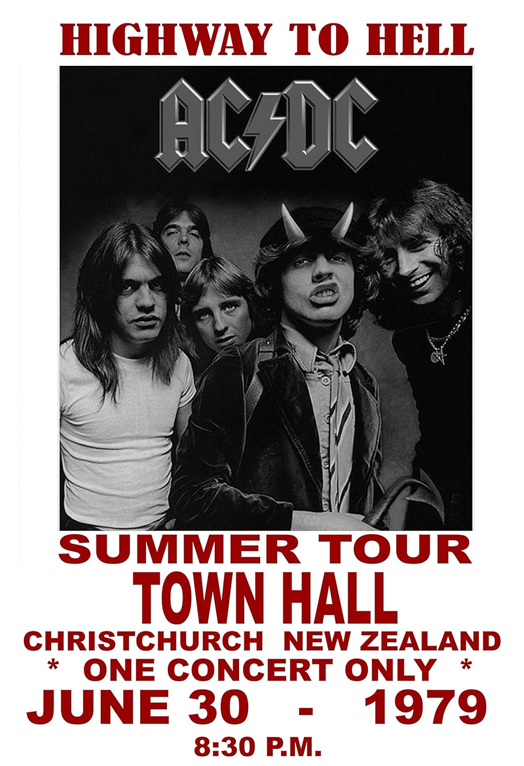 Ac Dc Concert Poster 1979 New Zealand Rock And Roll Legends Live Forever 12 X 18 By Gatsbe Exchange Amazon In Home Kitchen