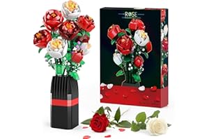 GENERIC EDUCIRO Flowers Bouquet Building Set (818 PCS) - Christmas, Mother's Day, or Valentine's Gifts Ideal for Kids, Women,Girls and Boys, Roses Toy Building Set with Vase
