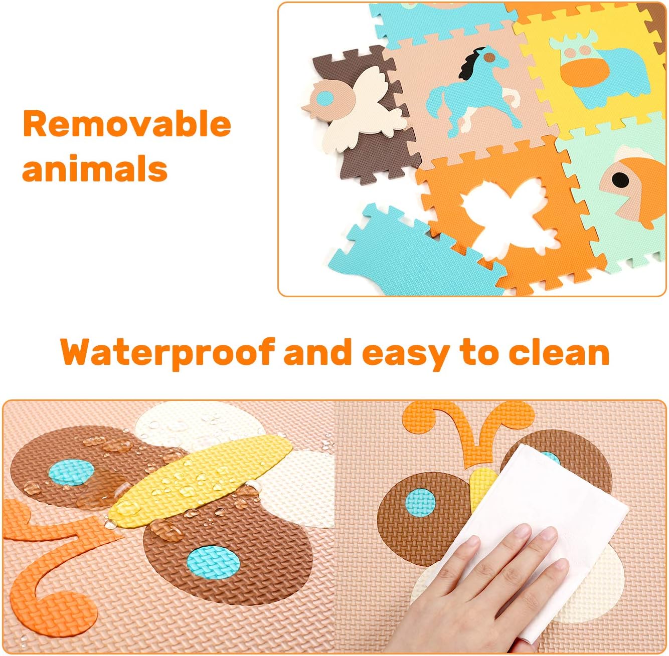 Baby Play Mat Floor Mat Foam Puzzle Playmat Interlocking Floor Tiles Crawling Mat for Kids, Toddlers and Infants: Toys & Games