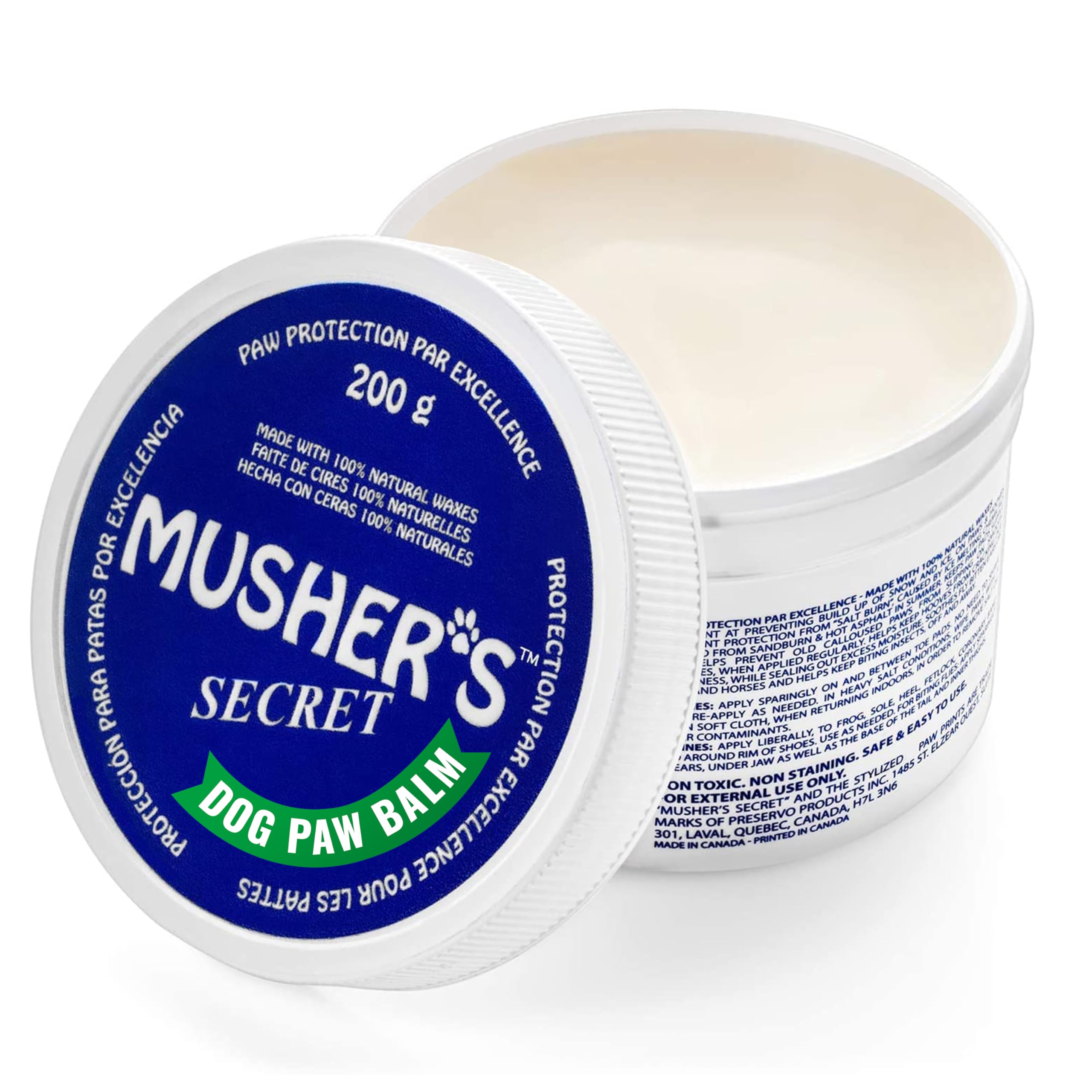 Musher's Secret Paw Protection Wax - Dog Paw Balm Or Nose Balm, Ideal For Pet First Aid Kit, 200 Grams