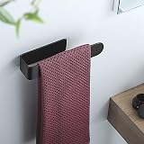 YIGII Black Hand Towel Holder Self Adhesive Stainless Steel 19.6cm Rod view 3