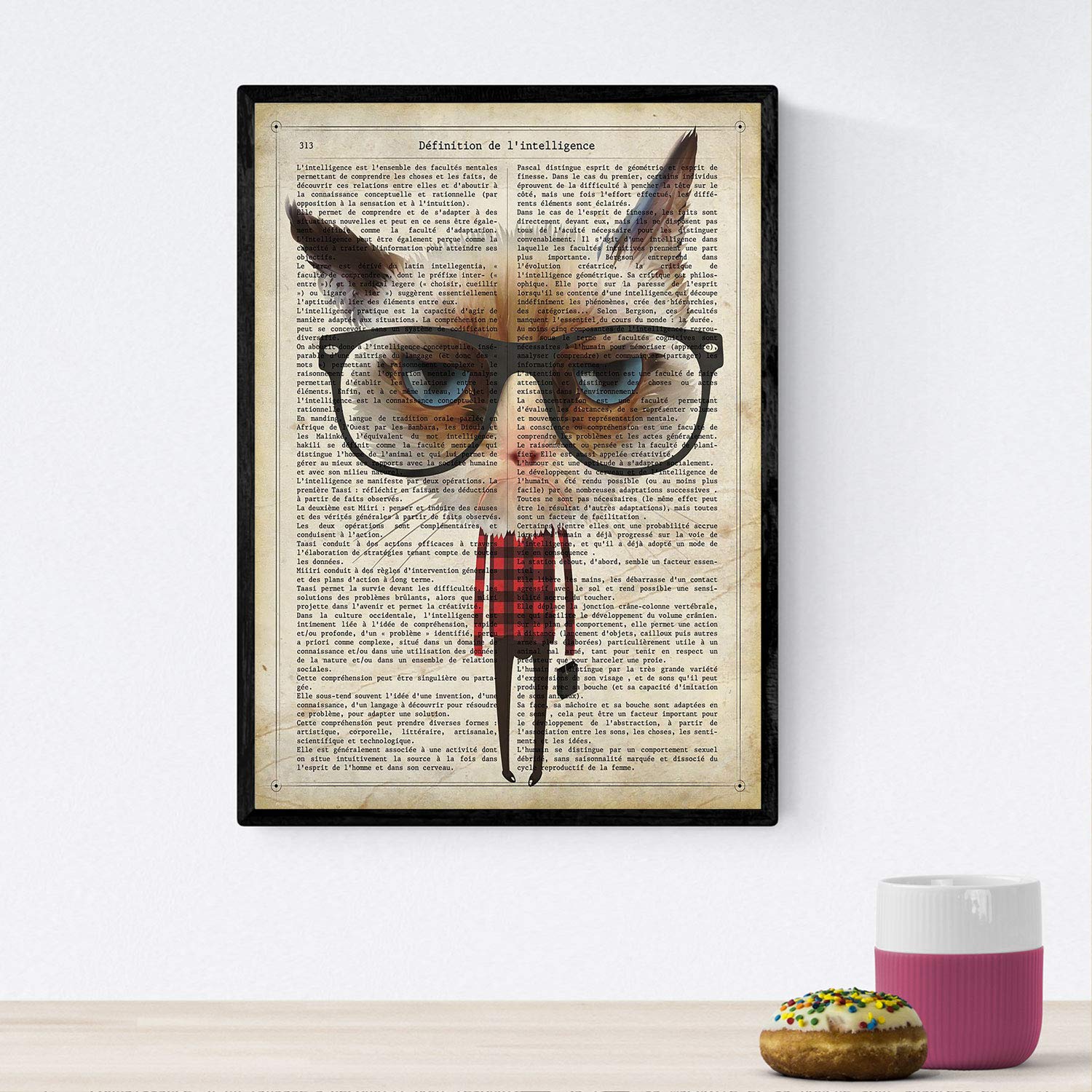 Nacnic Jack Poster hipster. Sheets animals definitions. Animal illustrations with text. A4 size