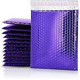 GGR Supplies Metallic Bubble Padded Envelope Mailers, 7.5 X 11 Inches, Waterproof Ultra Resistant Ideal For Packing, Shipping, and Storing. Pack of 25 (Purple)