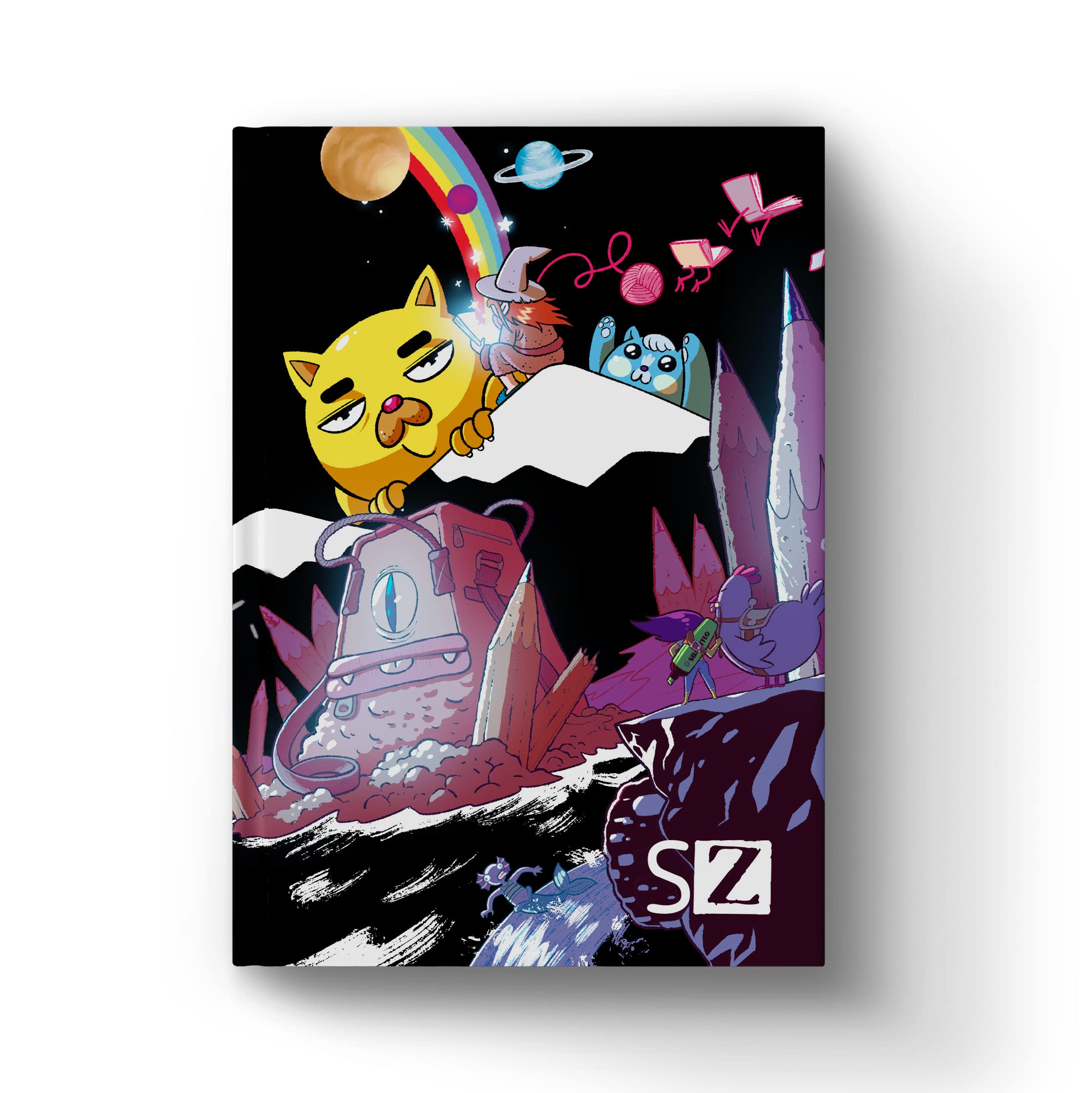 ScuolaZoo Special Edition 2022-2023 school diary with original cover created by Enrico Pierpaoli, 2 sizes (Black, 11x15 cm)