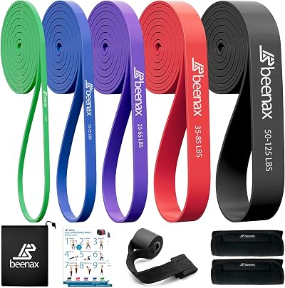 Beenax Resistance Bands Set with Door Anchor 5 Levels Calisthenics Fitness