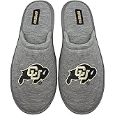 FOCO NCAA MEN'S BIG LOGO HEATHER GRAY SWEATSHIRT SCUFF SLIPPERS NON-SLIP SOLE