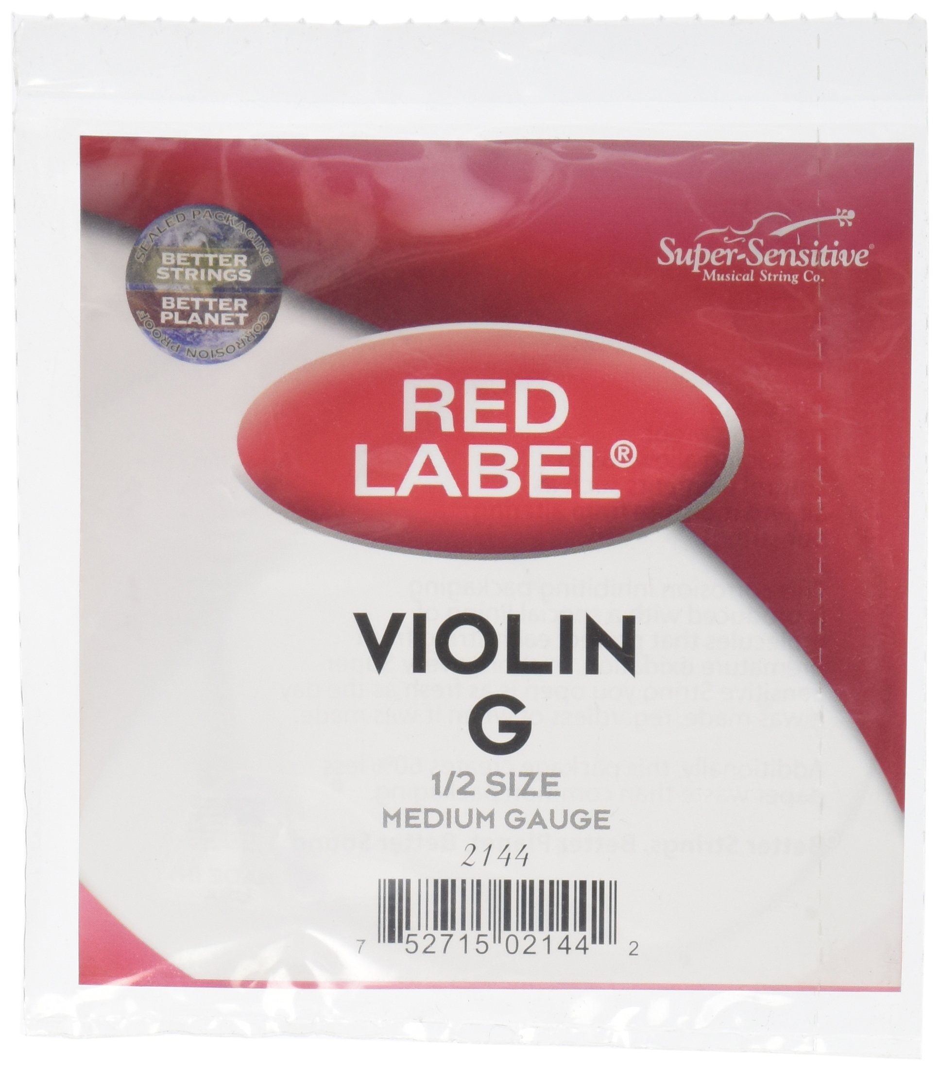 Super Sensitive Red Label Violin G String 1/2 Medium