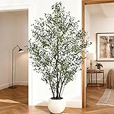 Artificial Olive Tree 7FT Tall Large Faux Trees with Realistic Leaves and Big Fruit, Fake Olive Floor Potted Artificial Plants for Home Office Living Room Indoor Decor (84 inch,1Pack)