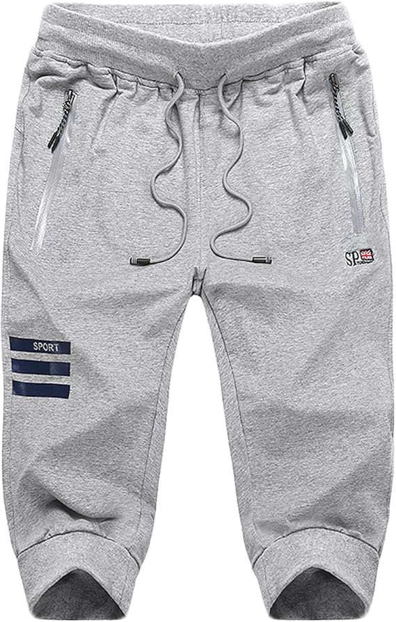 Amazon Leoclothoメンズショートパンツ クロップドパンツ 七分丈 純綿 無地 大きいサイズ カジュアル スポーツ 夏 黒灰青 ｌ ９ｘｌ ショートパンツ 通販