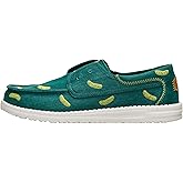 HEYDUDE Men's Wally Cru Embroidered Green Size 10, Men’s Shoes, Slip-on Loafers, Comfortable & Light-Weight