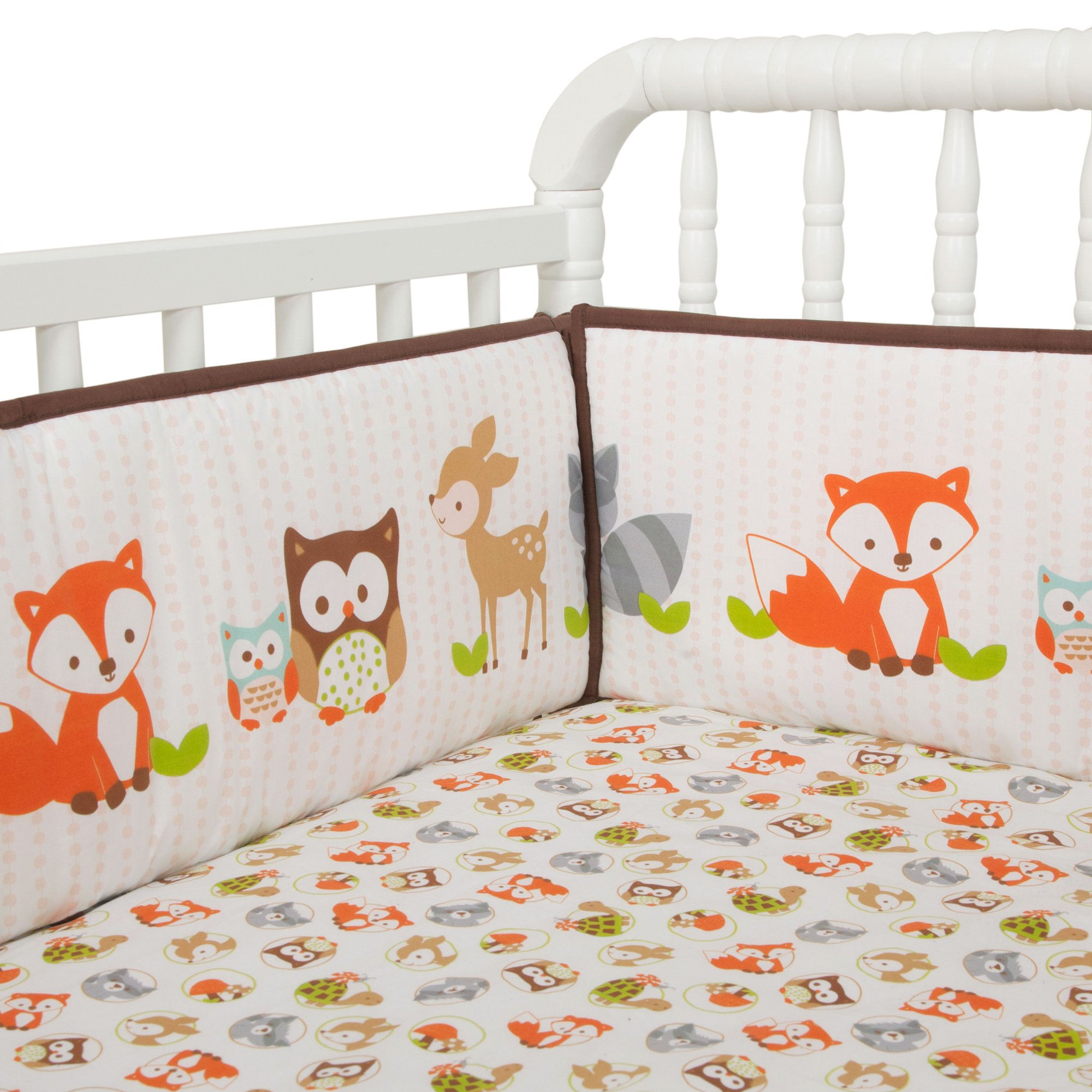Bedtime Originals Friendly Forest Woodland, 4 Piece Crib Bumper, Green