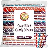 Sour Filled Candy Straws, 120 Count, Tropical Punch Orange Cherry Grape | Sour, Chewy Candy Straw Texture, Bulk Bag For Parties, Sharing, Gifting, And Candy Bowls, Fun For Kids And Adults