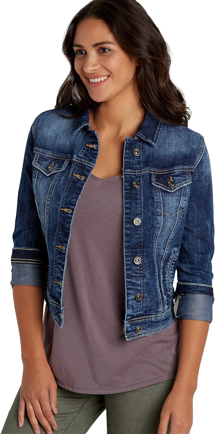 maurices Women's Distressed Denim Jacket at Amazon Women's Coats Shop