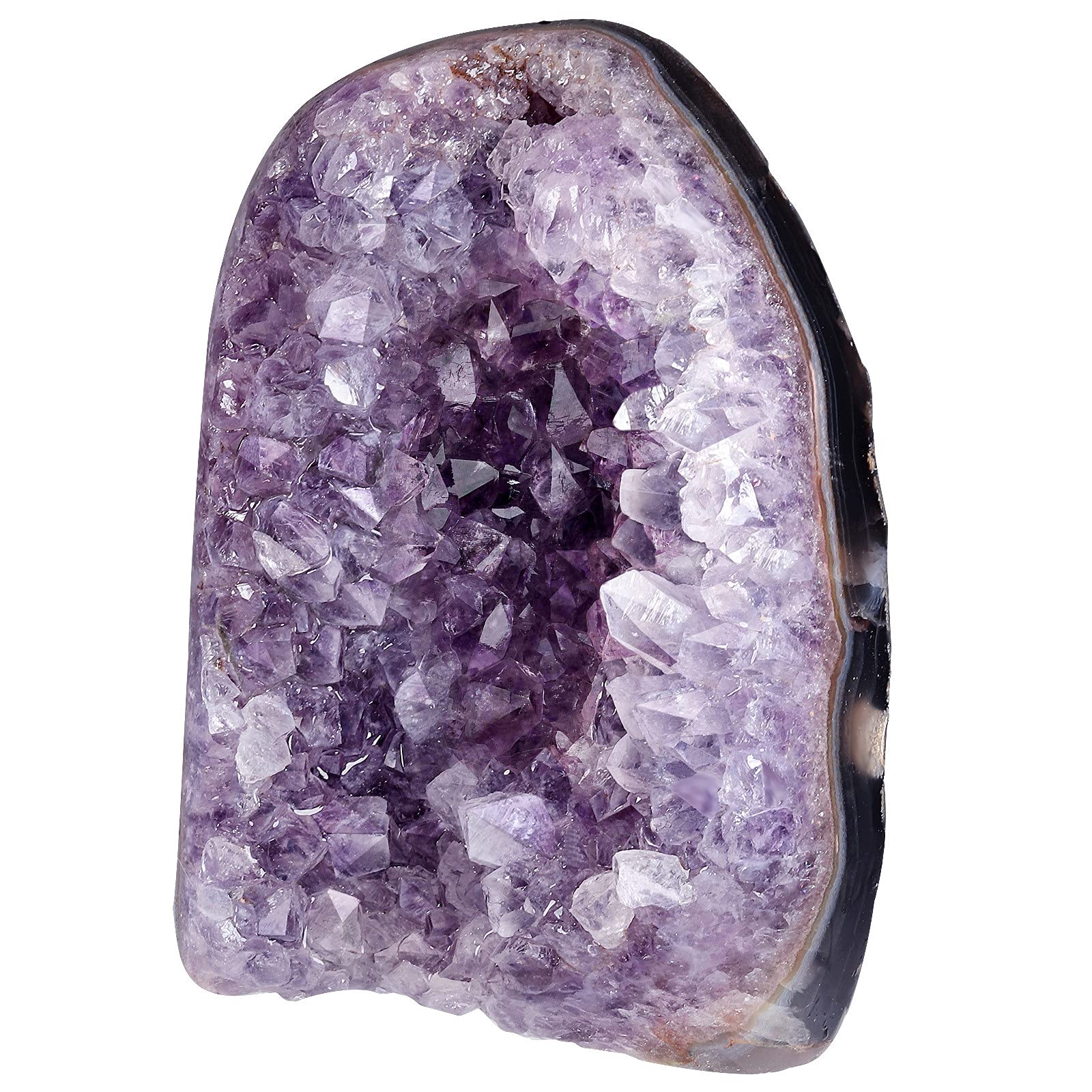 Nupuyai Natural Amethyst Crystal Quartz Cluster, Mineral Geode Druzy Specimen Stone for Reiki Healing Home Decoration (600-700g)