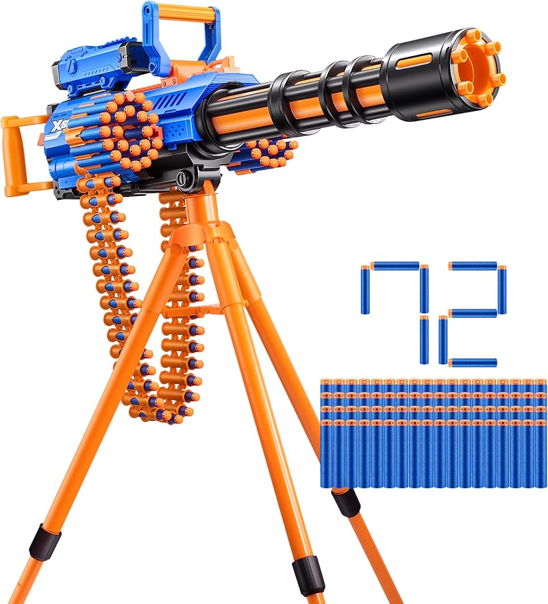 XSHOT Insanity Motorized Rage Fire Blaster 72 Darts Tripod Scope Belt Fed