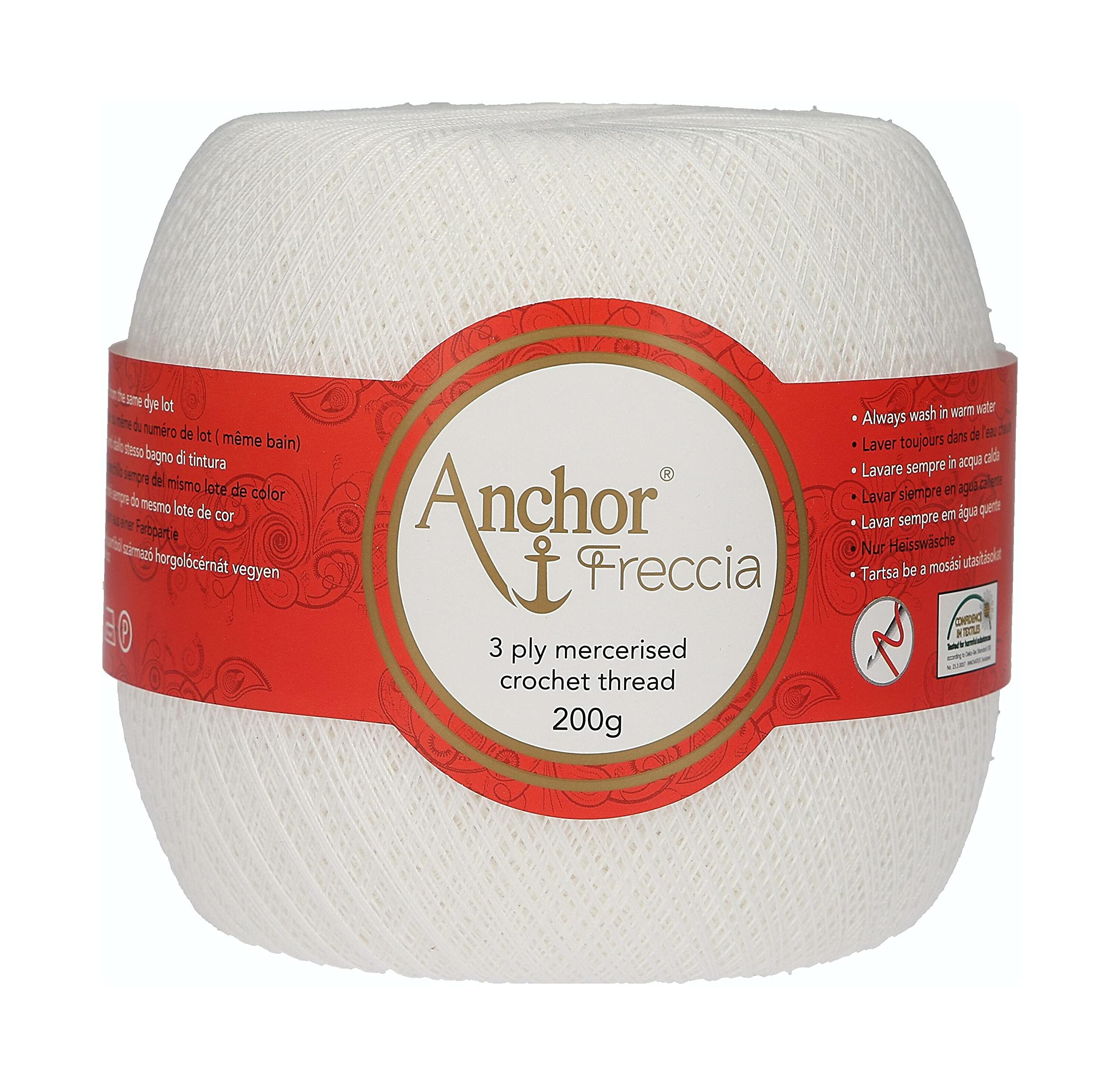 Anchor 4769020-07901 Crochet Yarn, 100% Cotton, 7901, Thickness 20, 265 g
