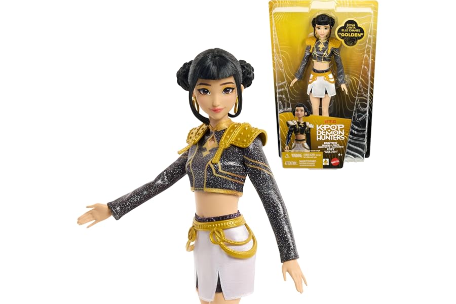Mattel Kpop Demon Hunters HUNTR/X Zoey “Golden” Singing Doll | Wearing Removable Signature Outfit, 5 Posable Joints, Inspired by the Movie